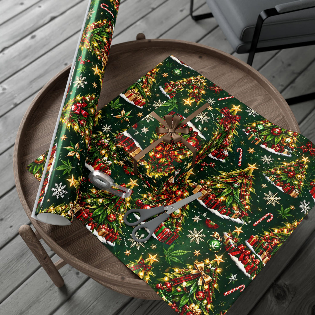 Hugs & Drugs Herb Christmas Tree Gift Wrap 🎄🌿