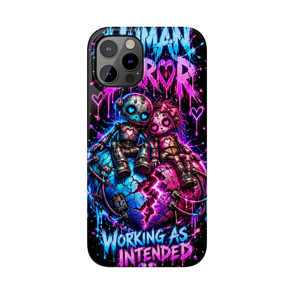 Human Error – Working As Intended Slim iPhone Case | Neon Robot Graphic Phone Cover
