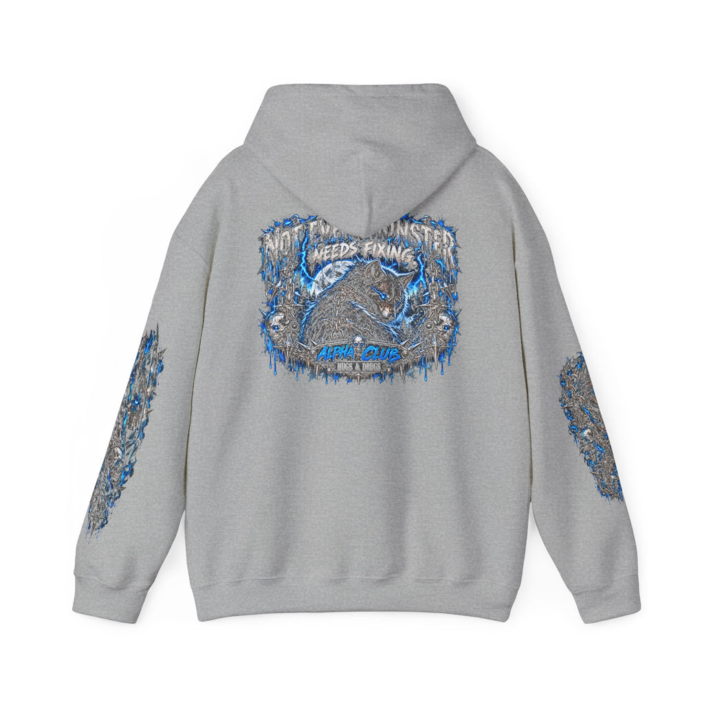 Wolf Alpha Club Hoodie – Hugs & Drugs Unisex Wolf Graphic Sweatshirt | Edgy Streetwear