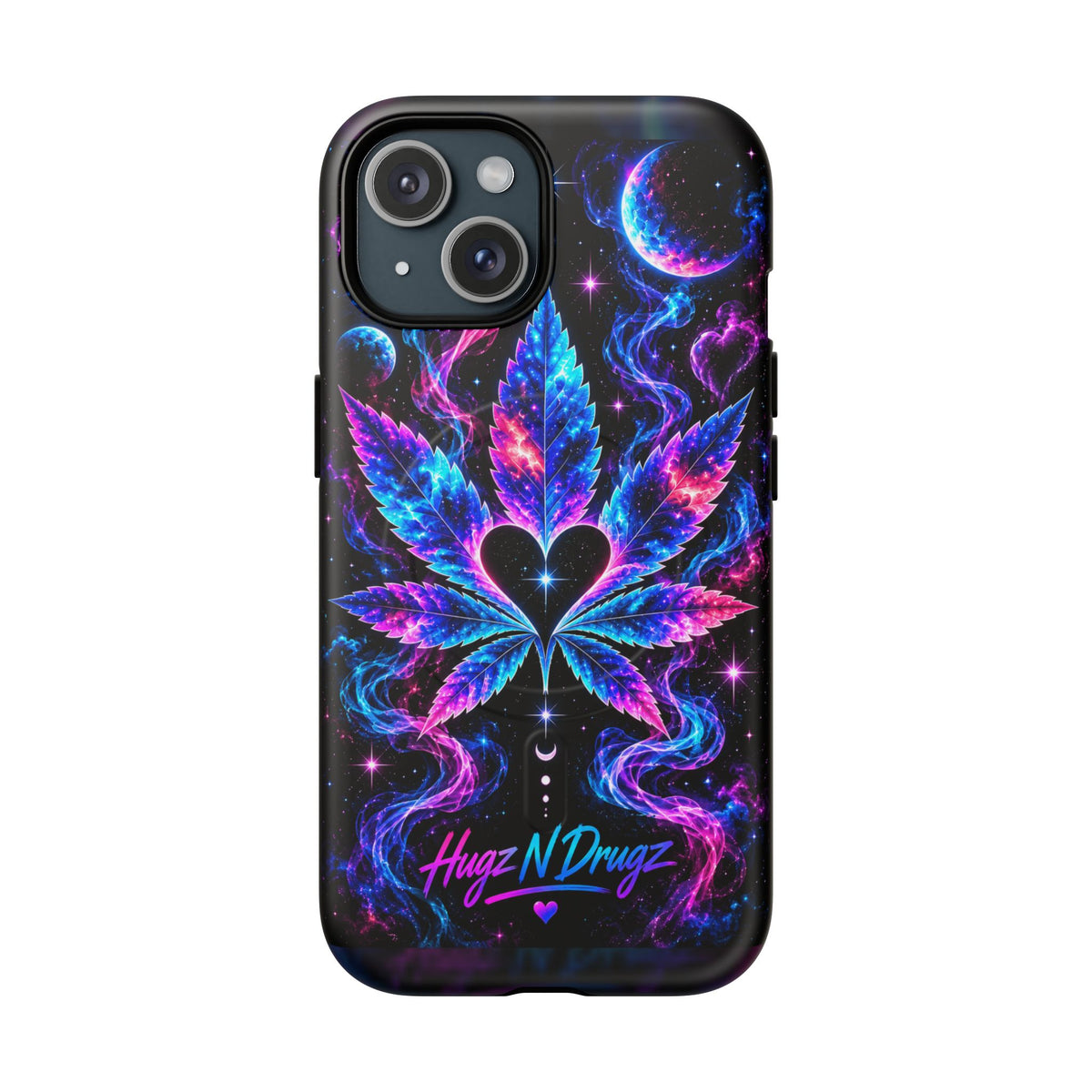 Hugs & Drugs Neon Butterfly Phone Case | Psychedelic Floral MagSafe Compatible Tough iPhone Case
