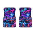 Hugs & Drugs After Hours Car Floor Mats – Neon Sports Car Design | Set of 2 Front)