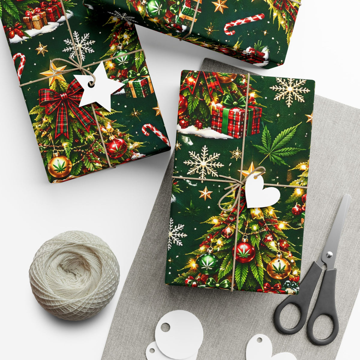 Hugs & Drugs Herb Christmas Tree Gift Wrap 🎄🌿