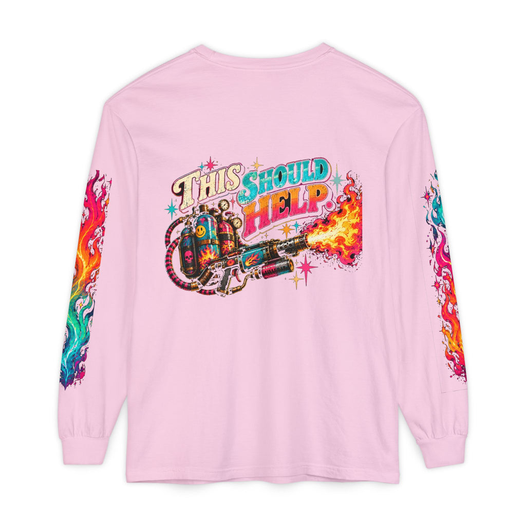 My Emotional Support Long Sleeve Shirt | This Should Help Graphic Tee | Unisex Comfort Colors