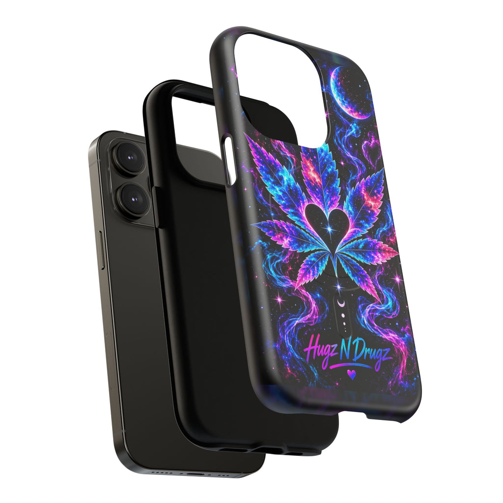 Hugs & Drugs Neon Butterfly Phone Case | Psychedelic Floral MagSafe Compatible Tough iPhone Case