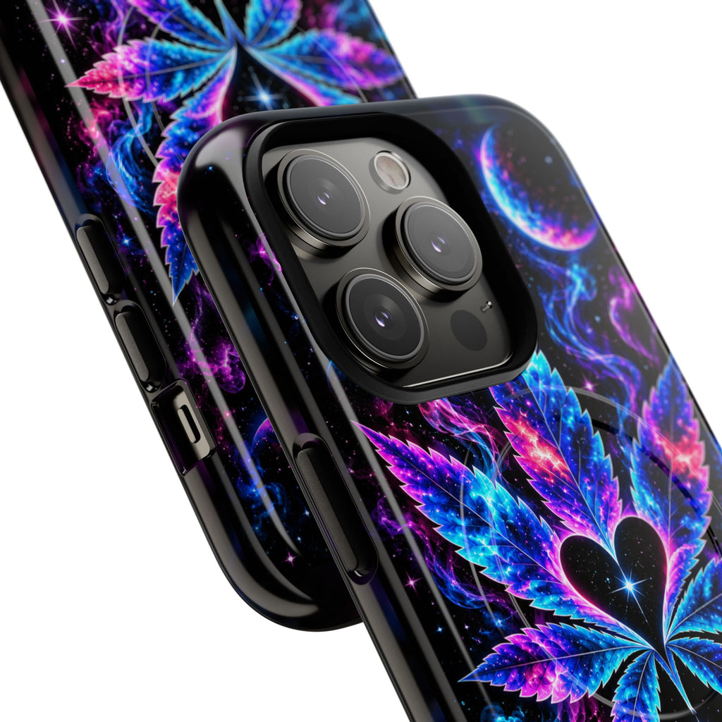 Hugs & Drugs Neon Butterfly Phone Case | Psychedelic Floral MagSafe Compatible Tough iPhone Case