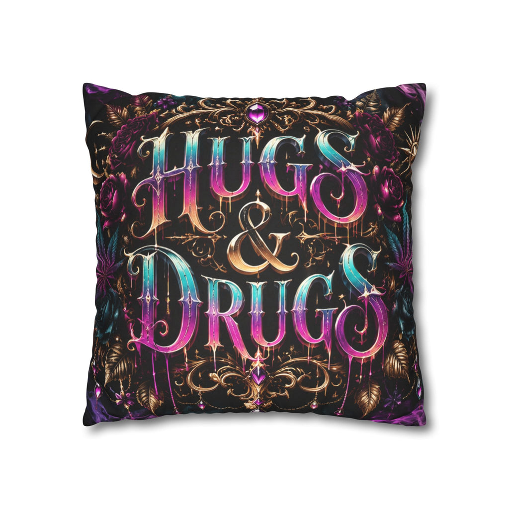 Soft But Sinister Gothic Throw Pillow Cover | Dark Fantasy Decor | Hugs & Drugs