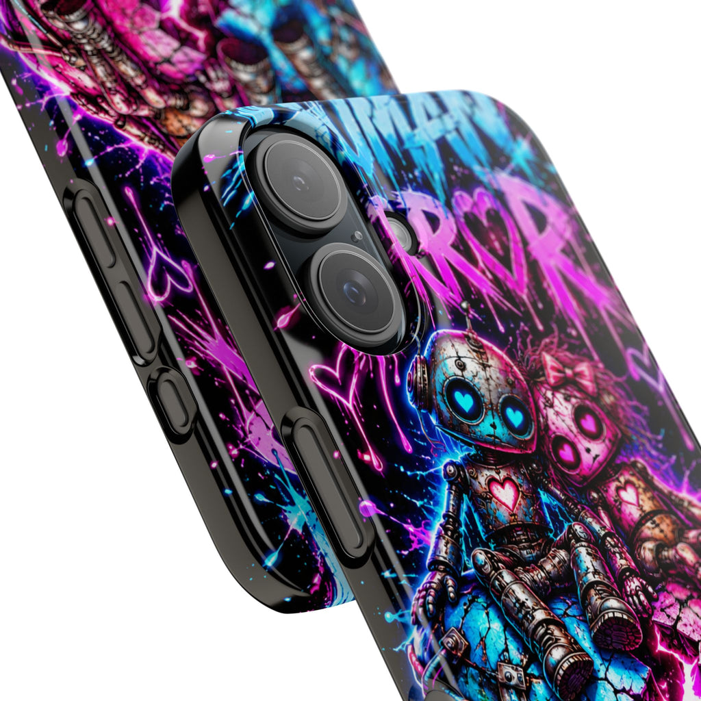 Human Error – Working As Intended Slim iPhone Case | Neon Robot Graphic Phone Cover