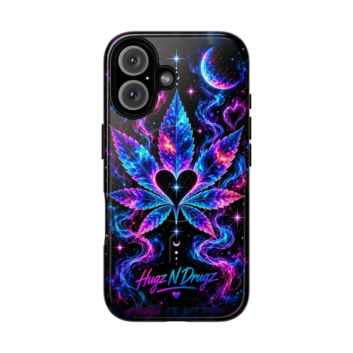 Hugs & Drugs Neon Butterfly Phone Case | Psychedelic Floral MagSafe Compatible Tough iPhone Case