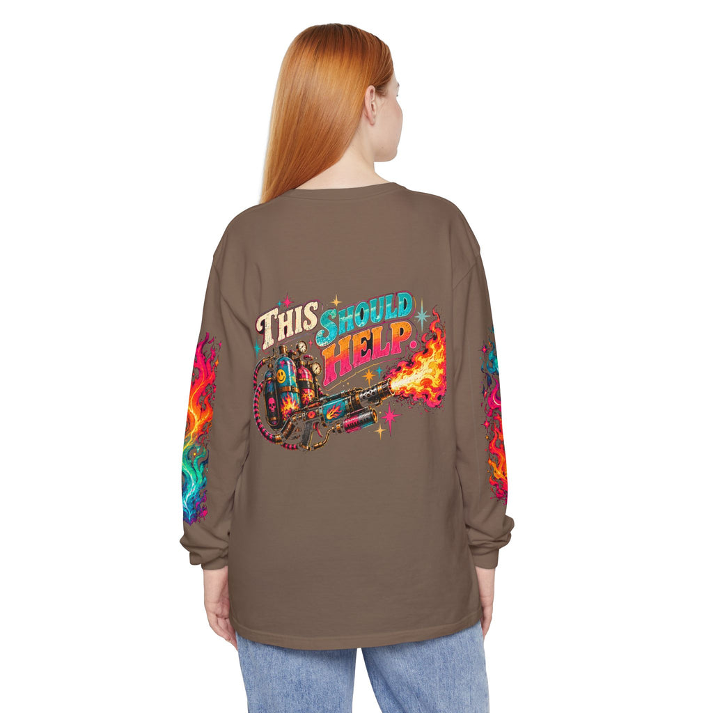 My Emotional Support Long Sleeve Shirt | This Should Help Graphic Tee | Unisex Comfort Colors