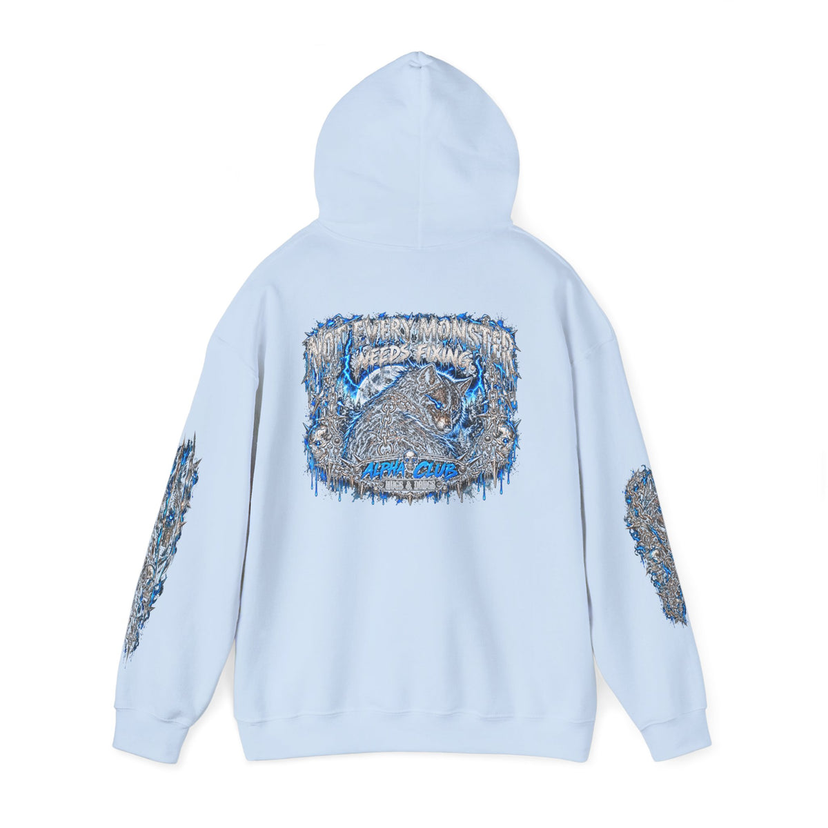 Wolf Alpha Club Hoodie – Hugs & Drugs Unisex Wolf Graphic Sweatshirt | Edgy Streetwear