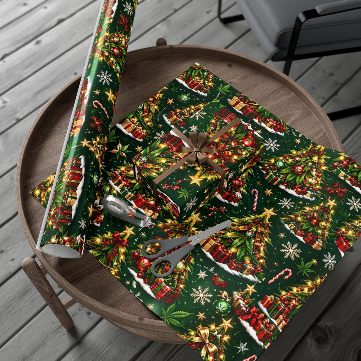 Hugs & Drugs Herb Christmas Tree Gift Wrap 🎄🌿