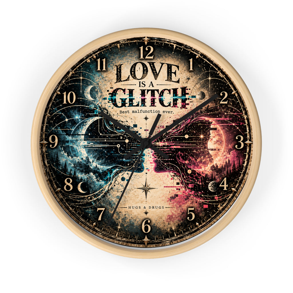 Love Is a Glitch Wall Clock