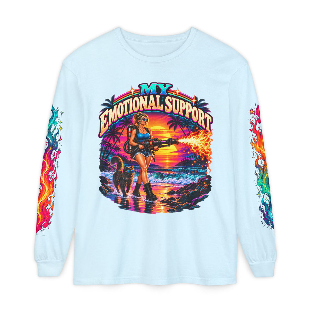 My Emotional Support Long Sleeve Shirt | This Should Help Graphic Tee | Unisex Comfort Colors