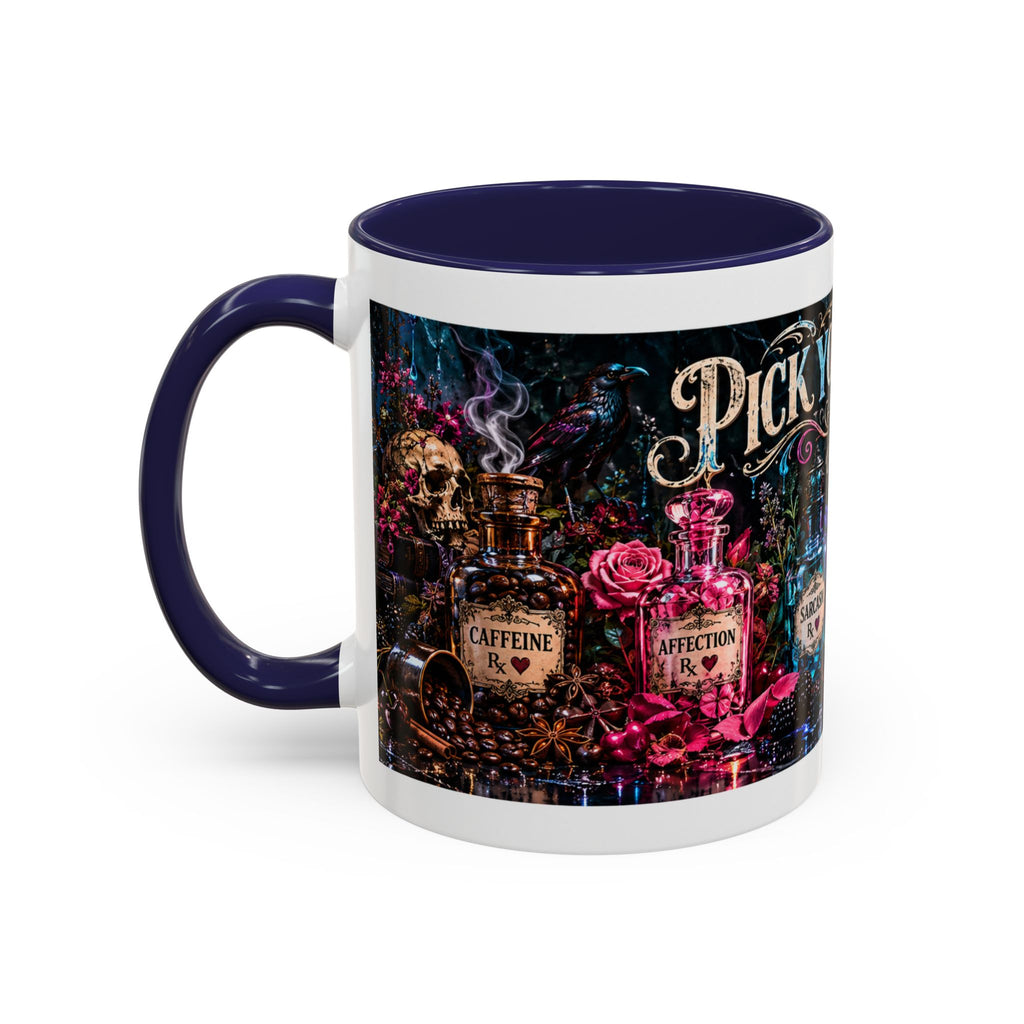 Pick Your Poison Coffee Mug | Gothic Apothecary & Psychedelic Mushroom Art | 11oz & 15oz