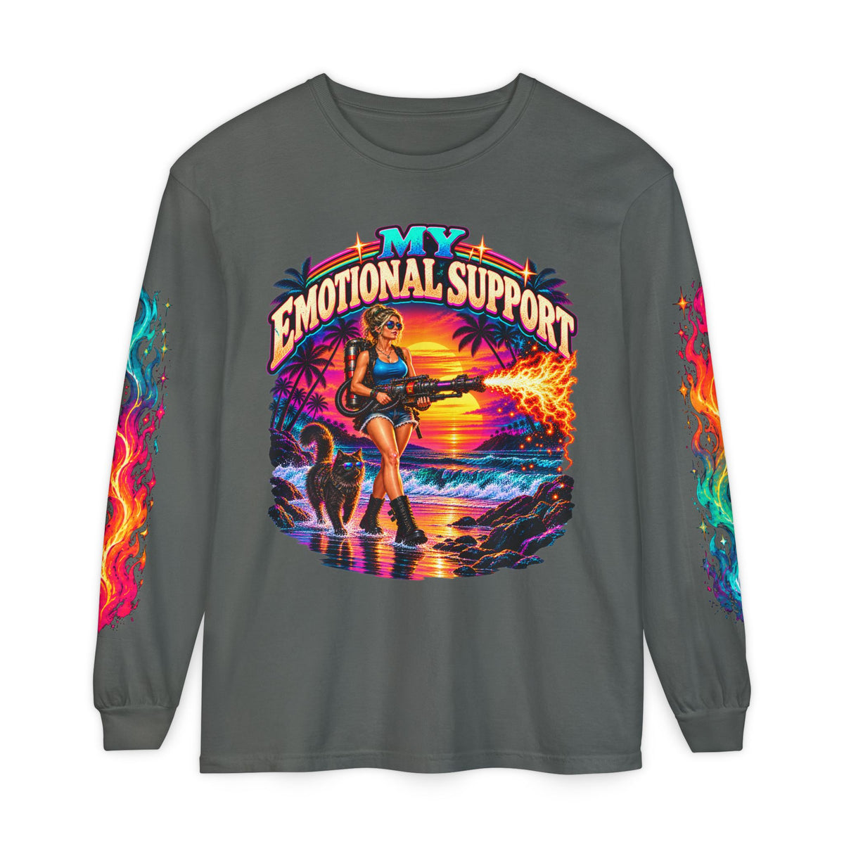 My Emotional Support Long Sleeve Shirt | This Should Help Graphic Tee | Unisex Comfort Colors