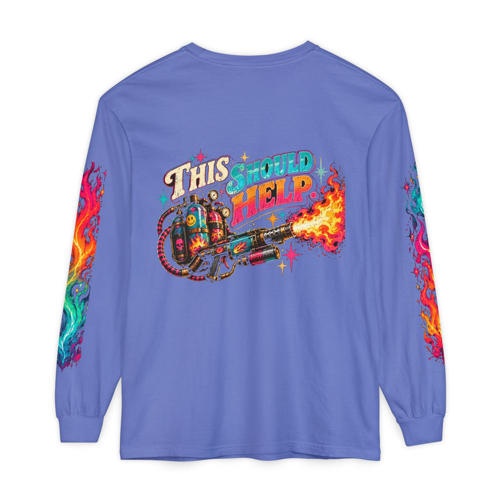 My Emotional Support Long Sleeve Shirt | This Should Help Graphic Tee | Unisex Comfort Colors