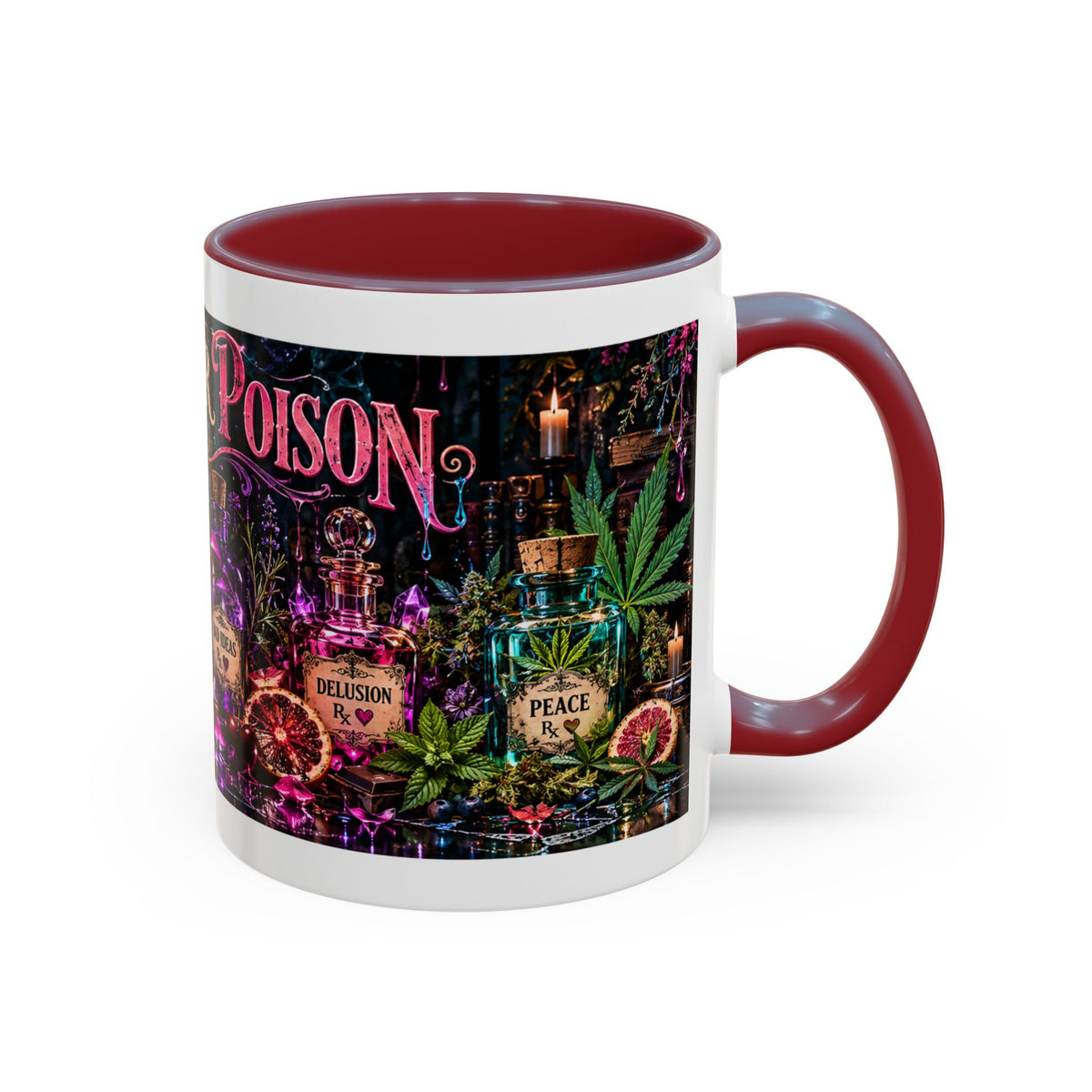 Pick Your Poison Coffee Mug | Gothic Apothecary & Psychedelic Mushroom Art | 11oz & 15oz