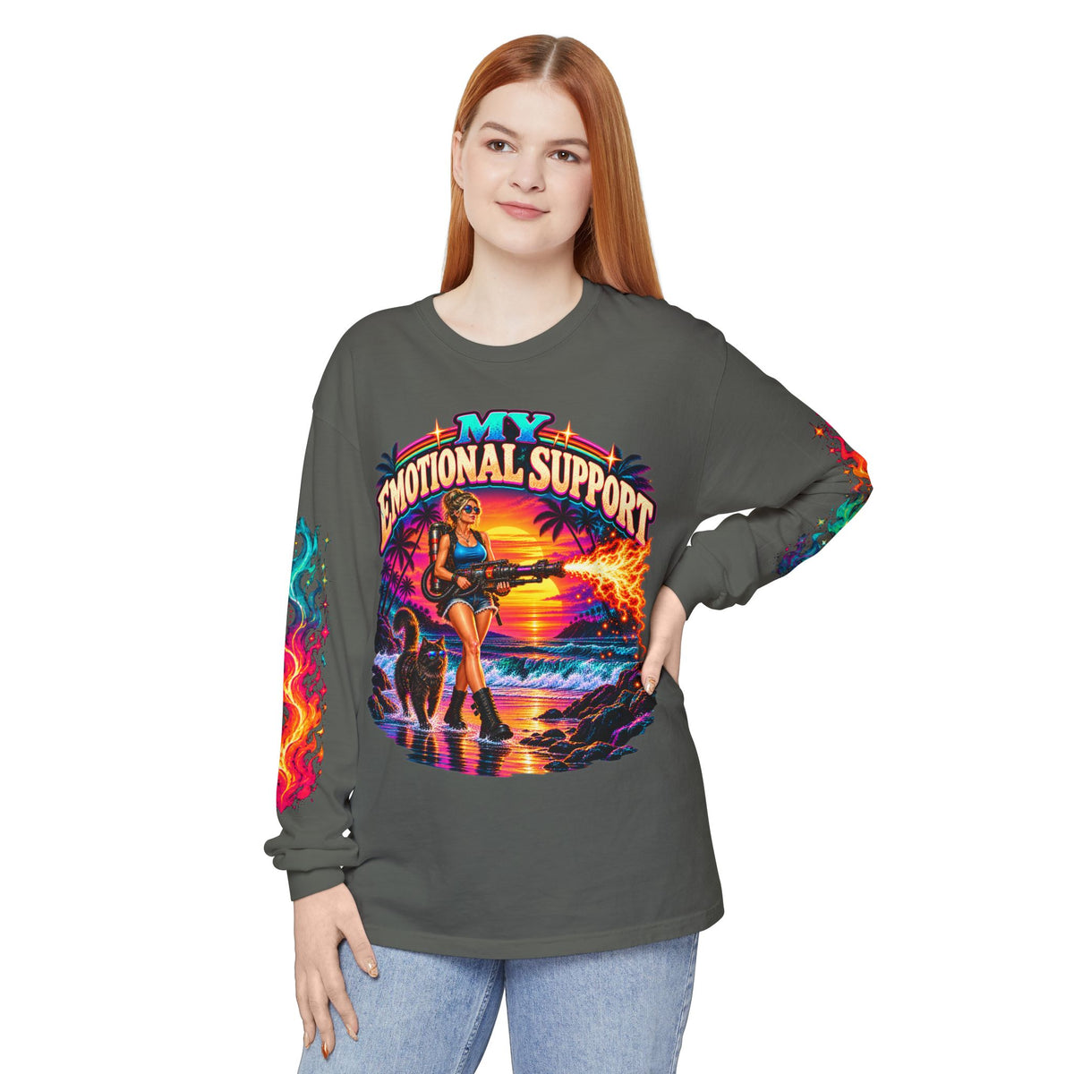 My Emotional Support Long Sleeve Shirt | This Should Help Graphic Tee | Unisex Comfort Colors