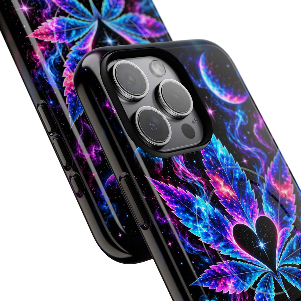 Hugs & Drugs Neon Butterfly Phone Case | Psychedelic Floral MagSafe Compatible Tough iPhone Case