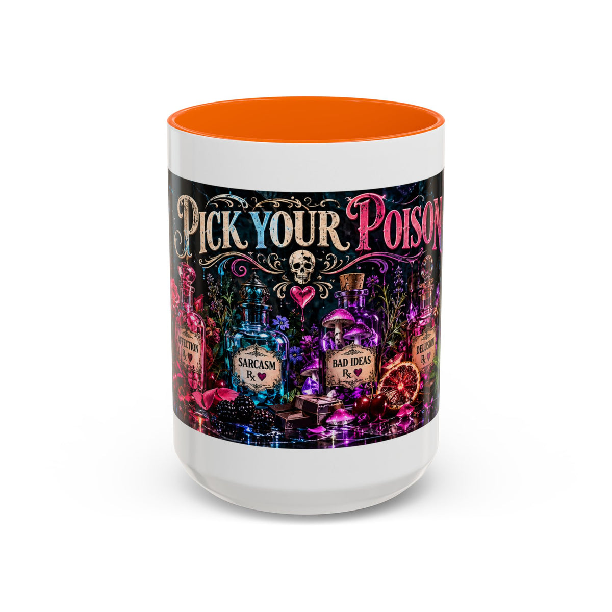 Pick Your Poison Coffee Mug | Gothic Apothecary & Psychedelic Mushroom Art | 11oz & 15oz