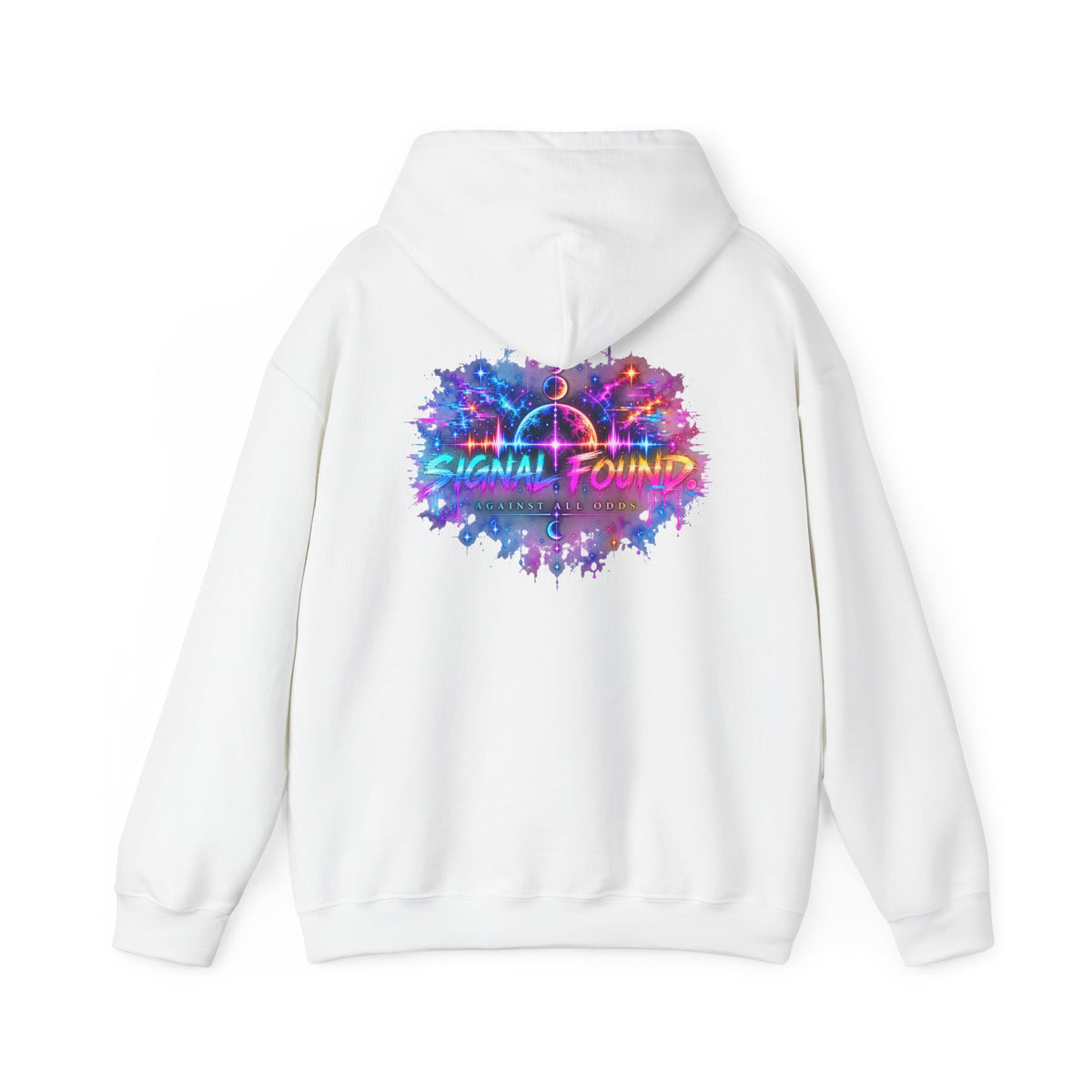 Different Worlds, Same Wavelength Hoodie | Signal Found Neon Graphic Sweatshirt | Hugs & Drugs