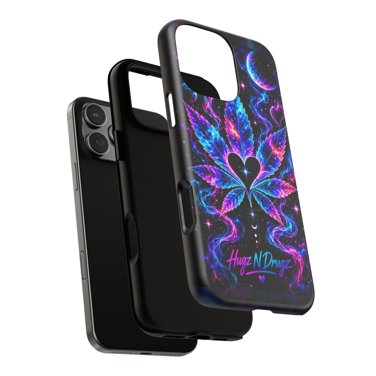 Hugs & Drugs Neon Butterfly Phone Case | Psychedelic Floral MagSafe Compatible Tough iPhone Case