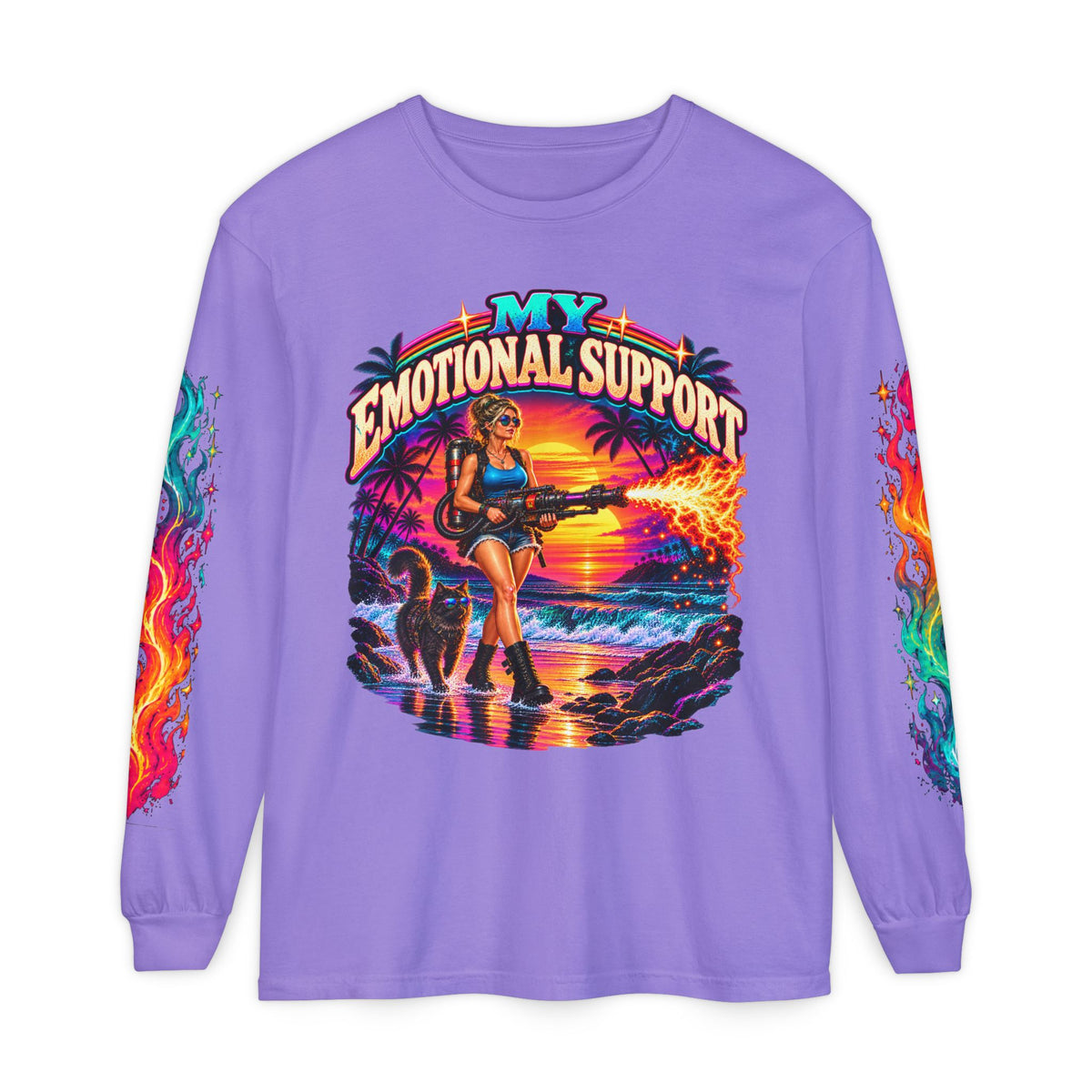 My Emotional Support Long Sleeve Shirt | This Should Help Graphic Tee | Unisex Comfort Colors