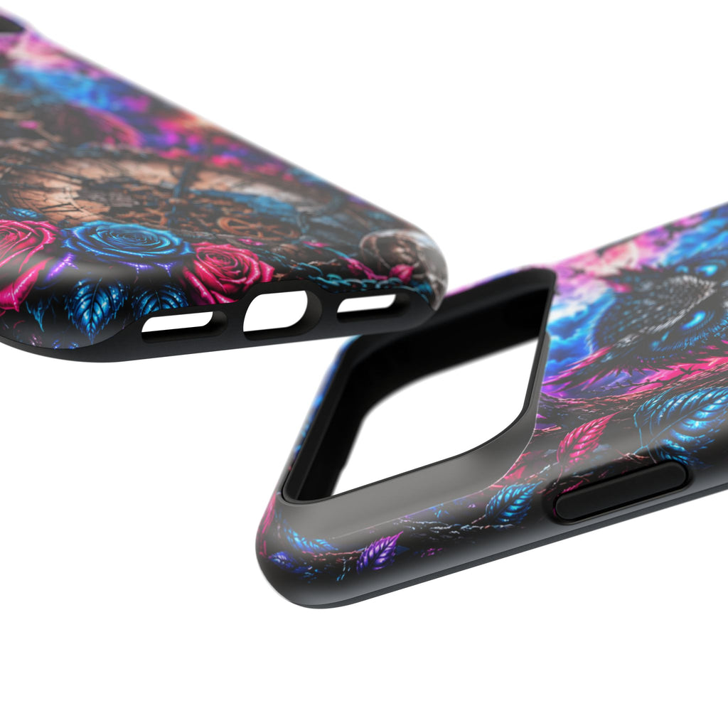Mystical Owl Phone Case – Dark Fantasy Owl & Roses Magnetic Case for iPhone & Samsung Galaxy