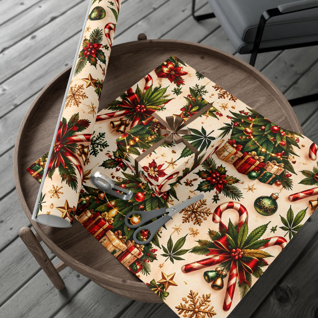 Candy Cane Cannabis Christmas Gift Wrap 🎄🌿