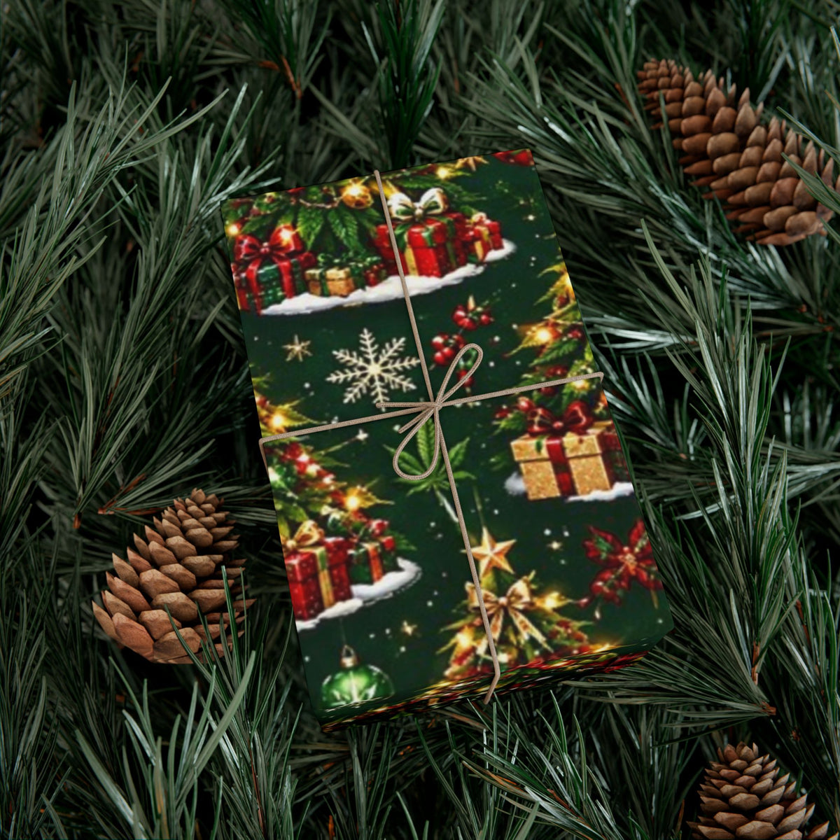 Hugs & Drugs Herb Christmas Tree Gift Wrap 🎄🌿