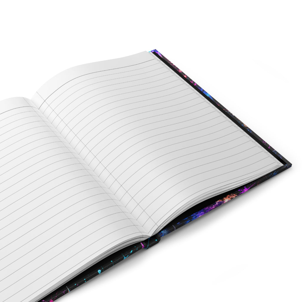 Born to Wander Hardcover Journal — Neon Compass Travel Notebook (Lined)