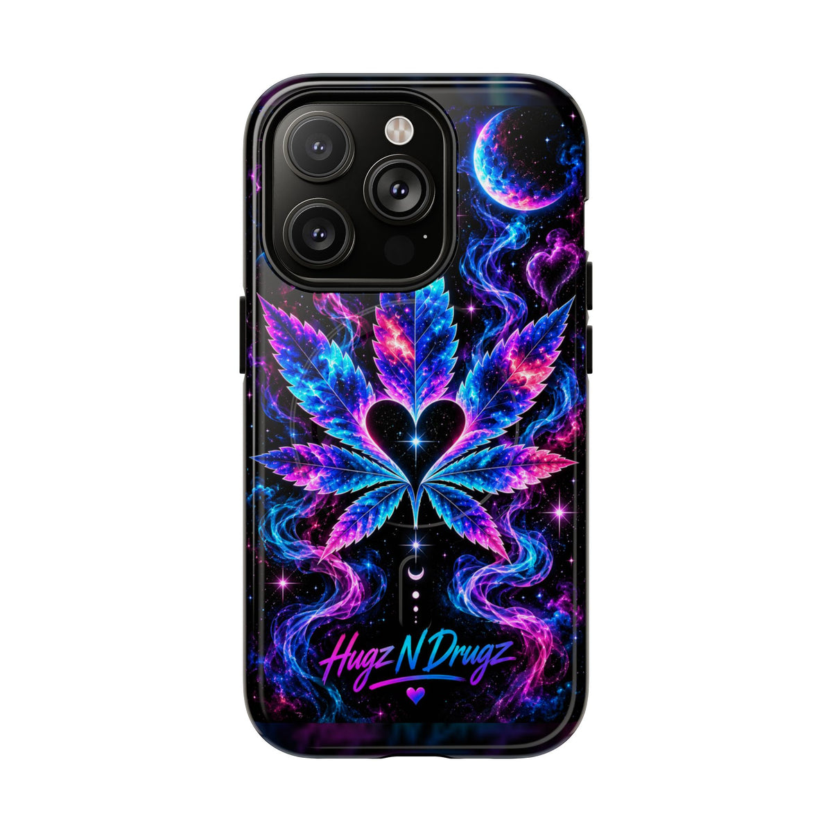 Hugs & Drugs Neon Butterfly Phone Case | Psychedelic Floral MagSafe Compatible Tough iPhone Case