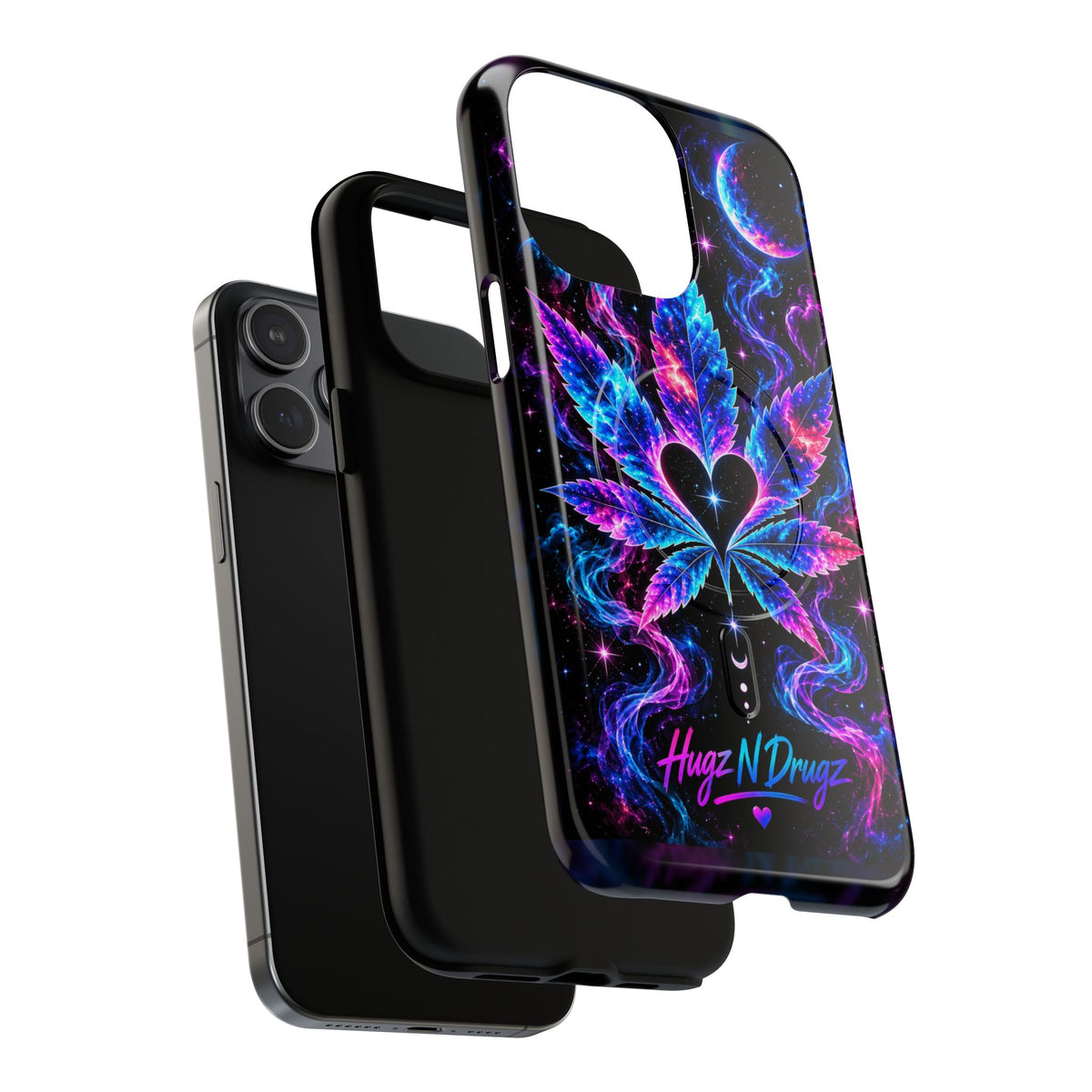 Hugs & Drugs Neon Butterfly Phone Case | Psychedelic Floral MagSafe Compatible Tough iPhone Case