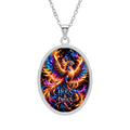 Phoenix Rising Necklace | HUGS & DRUGS Fire Phoenix Gothic Oval Pendant