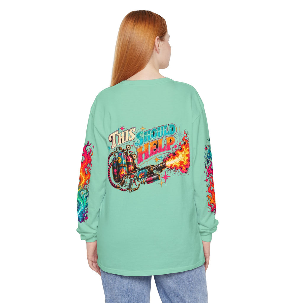 My Emotional Support Long Sleeve Shirt | This Should Help Graphic Tee | Unisex Comfort Colors