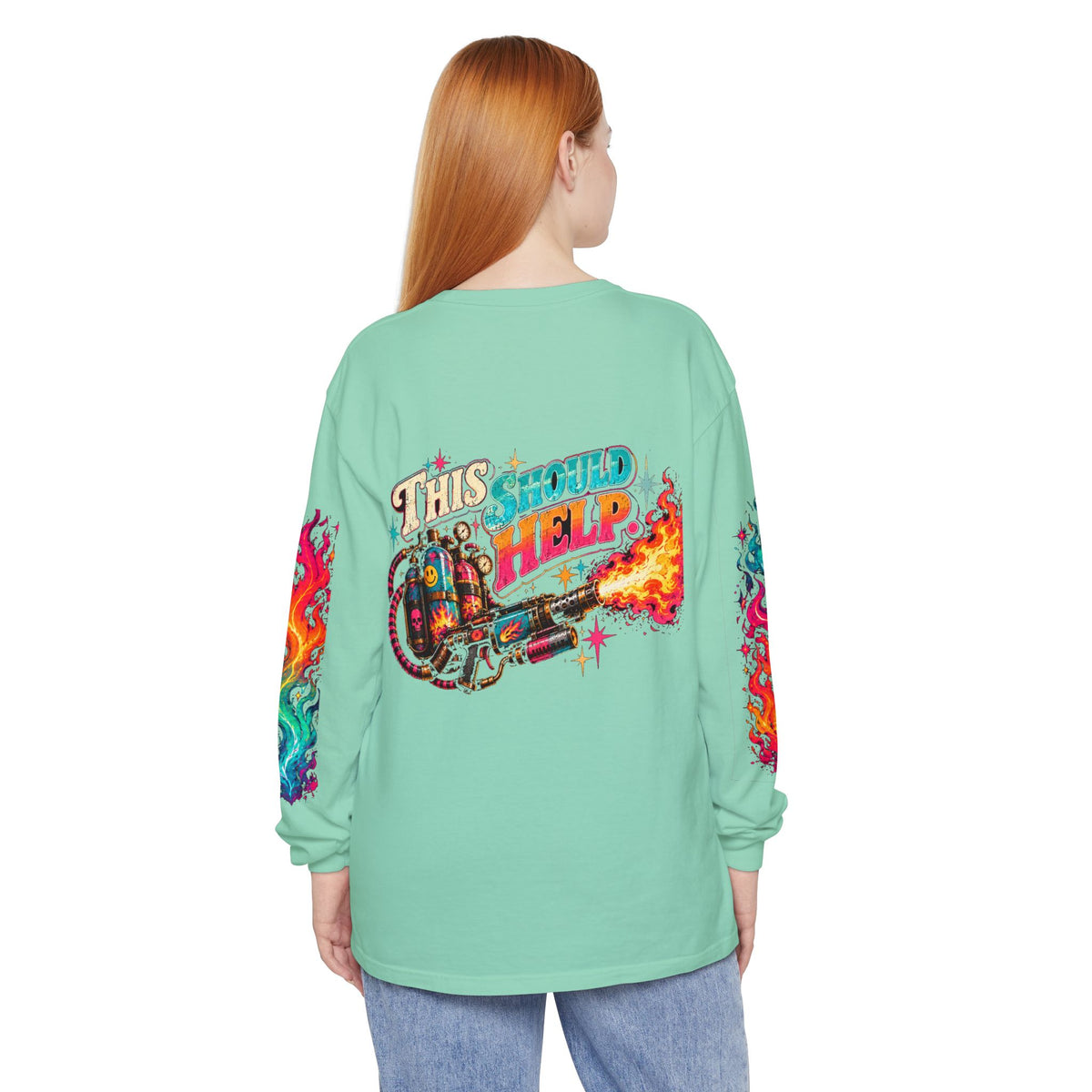 My Emotional Support Long Sleeve Shirt | This Should Help Graphic Tee | Unisex Comfort Colors