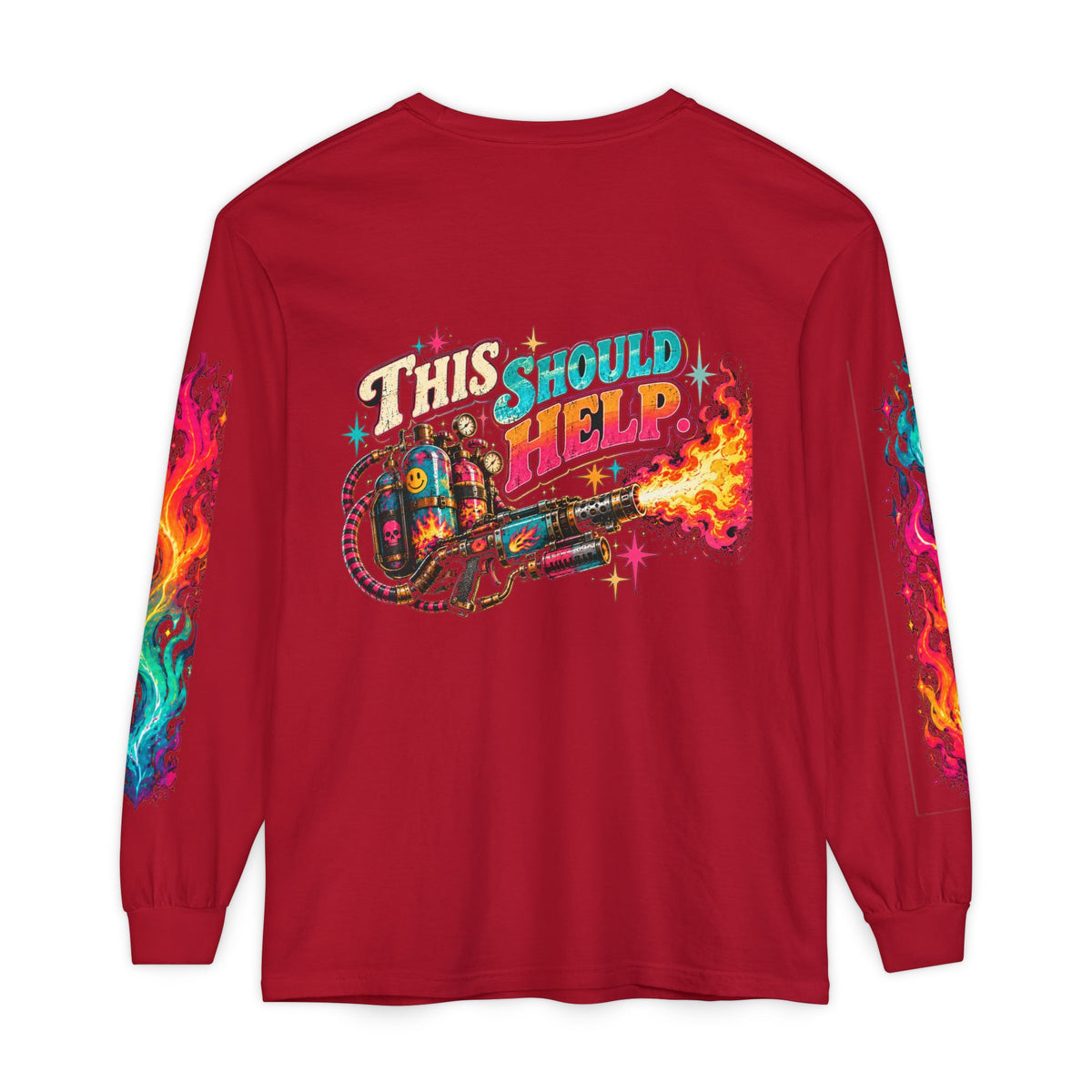 My Emotional Support Long Sleeve Shirt | This Should Help Graphic Tee | Unisex Comfort Colors