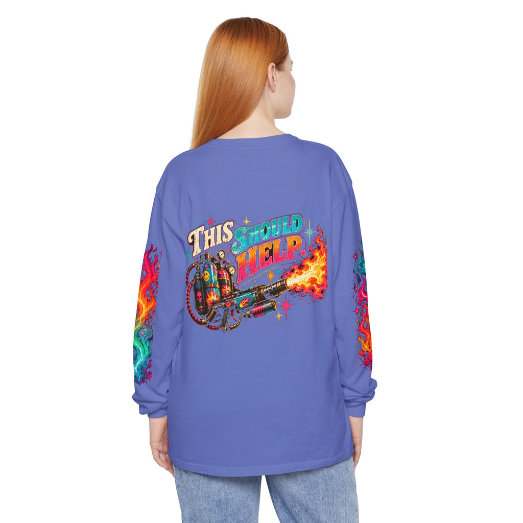 My Emotional Support Long Sleeve Shirt | This Should Help Graphic Tee | Unisex Comfort Colors