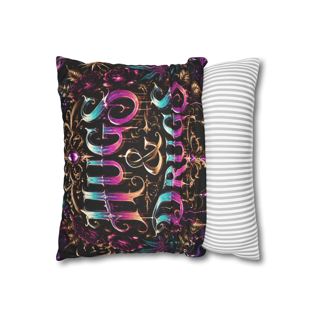 Soft But Sinister Gothic Throw Pillow Cover | Dark Fantasy Decor | Hugs & Drugs