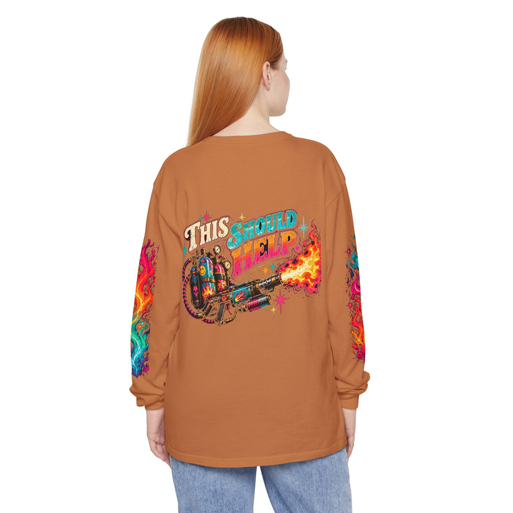 My Emotional Support Long Sleeve Shirt | This Should Help Graphic Tee | Unisex Comfort Colors