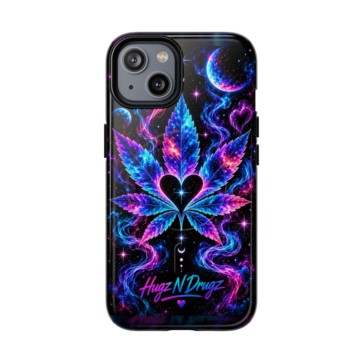 Hugs & Drugs Neon Butterfly Phone Case | Psychedelic Floral MagSafe Compatible Tough iPhone Case