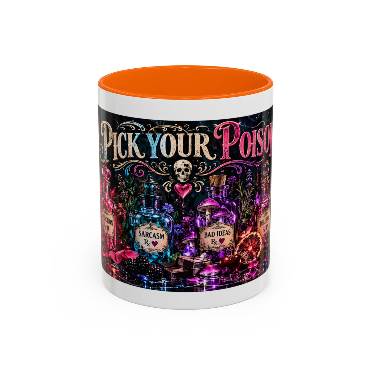 Pick Your Poison Coffee Mug | Gothic Apothecary & Psychedelic Mushroom Art | 11oz & 15oz