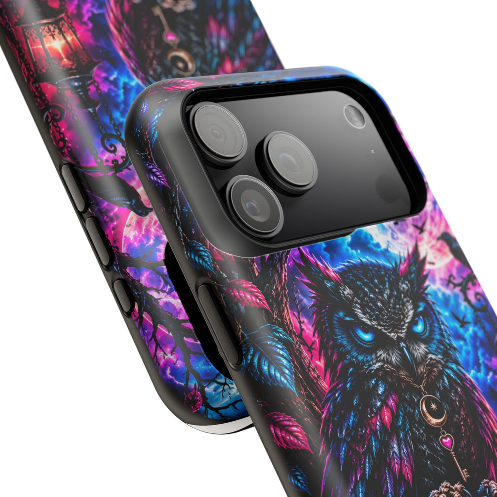 Mystical Owl Phone Case – Dark Fantasy Owl & Roses Magnetic Case for iPhone & Samsung Galaxy