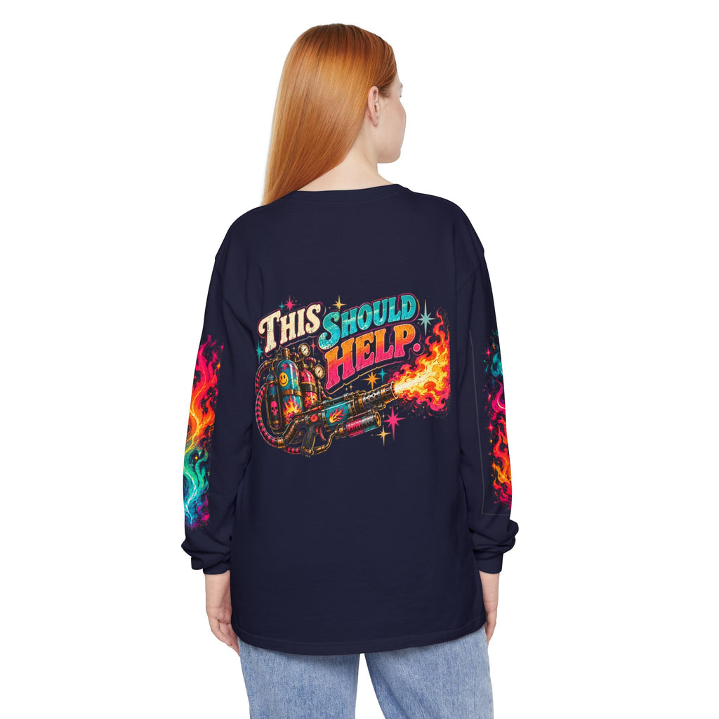 My Emotional Support Long Sleeve Shirt | This Should Help Graphic Tee | Unisex Comfort Colors