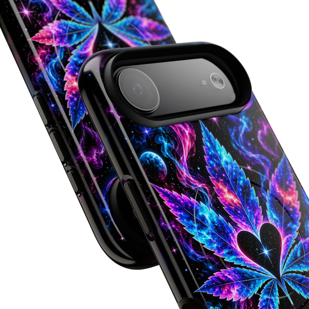 Hugs & Drugs Neon Butterfly Phone Case | Psychedelic Floral MagSafe Compatible Tough iPhone Case
