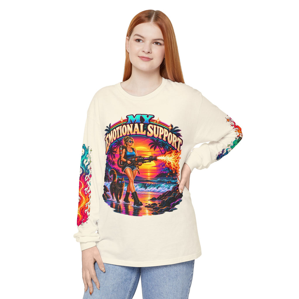 My Emotional Support Long Sleeve Shirt | This Should Help Graphic Tee | Unisex Comfort Colors