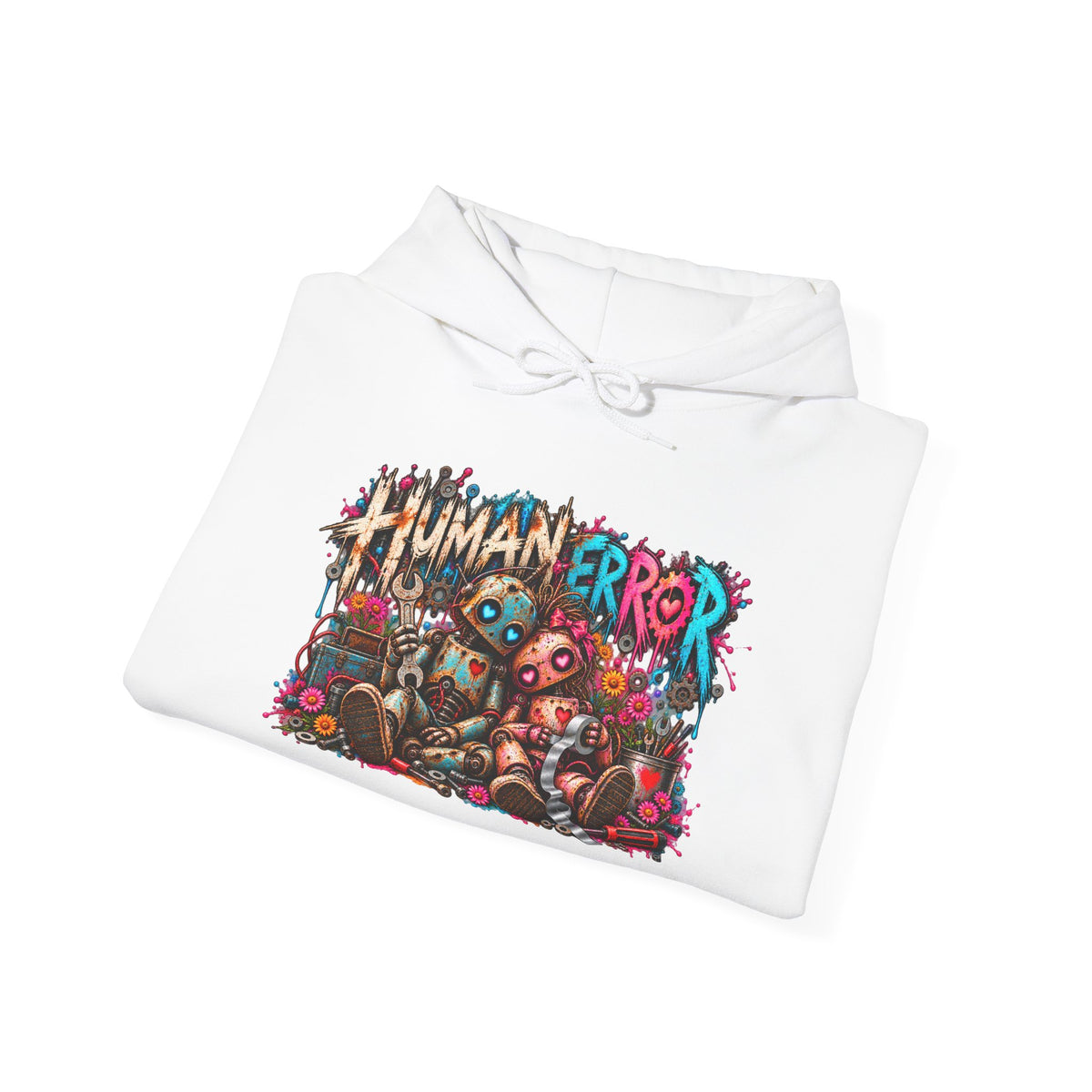 Hoodie - "Human Error" Graphic Streetwear Hoodie (Back: "Working as Intended")