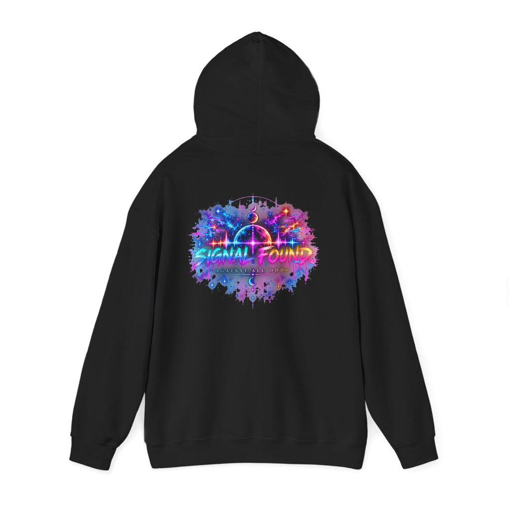 Different Worlds, Same Wavelength Hoodie | Signal Found Neon Graphic Sweatshirt | Hugs & Drugs