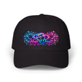 Hugs & Drugs Neon Graffiti Dad Hat | Colorful Streetwear Baseball Cap | Unisex