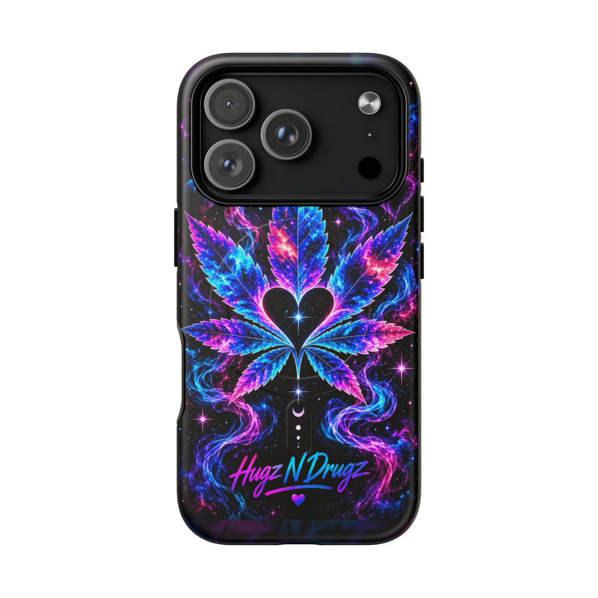 Hugs & Drugs Neon Butterfly Phone Case | Psychedelic Floral MagSafe Compatible Tough iPhone Case